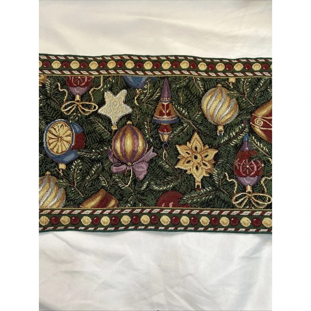 Tapestry Christmas Holiday Table Runner 65 Inches Beautiful Christmas Vintage505